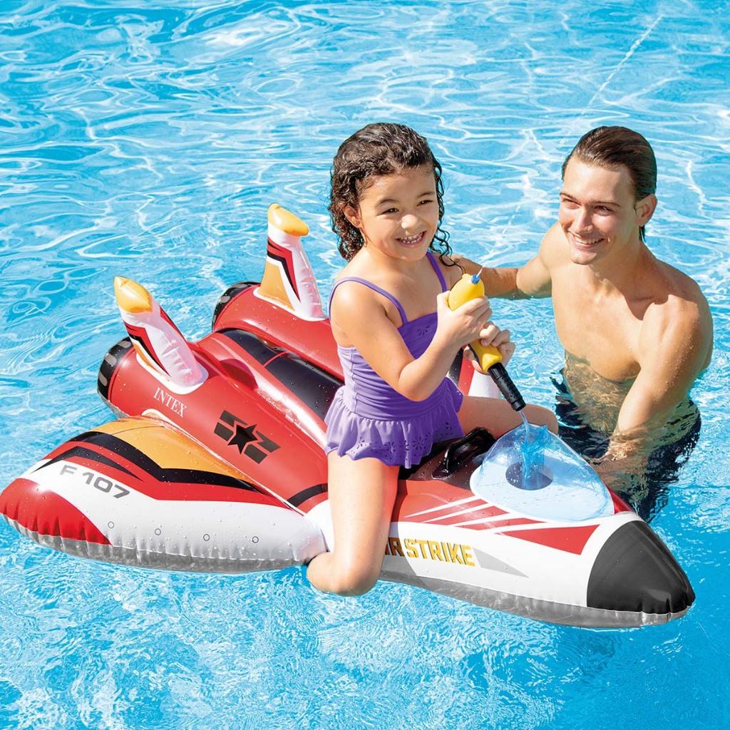 Boia Bote Inflável Infantil Avião Atira Água Intex 1.17 M X 1.17 M - Intex Brasil Oficial