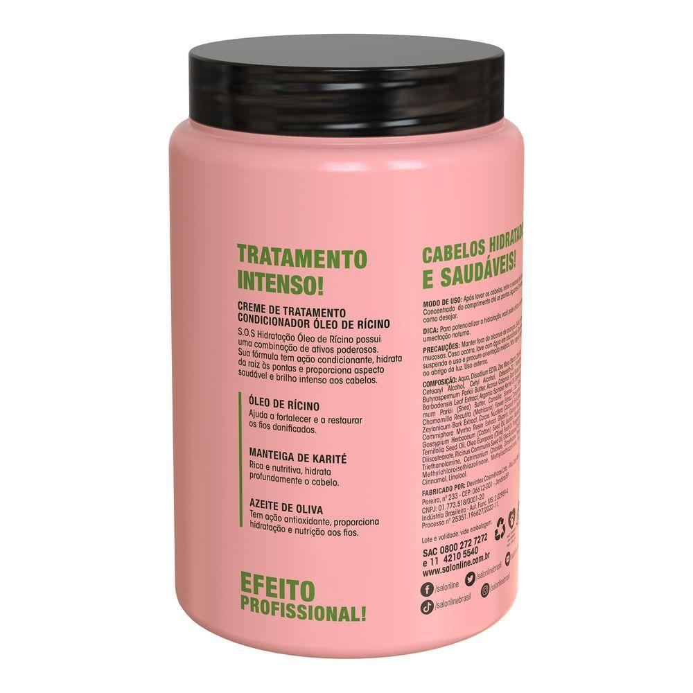 Máscara Sos Hidratação Óleo De Rícino Salon Line 1kg