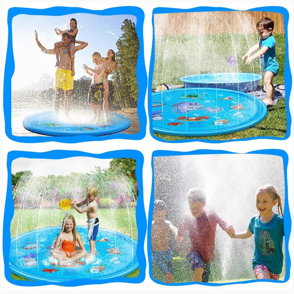 Piscina Inflável Chafariz Infantil Splash Sprinkler Esteira 170cm