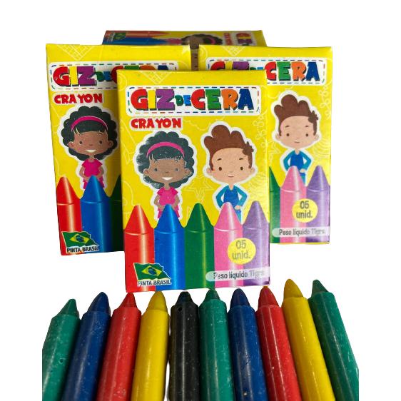 10 Revisitnha Livrinho Colorir + 10 Cx Giz Cera 5 Cores P/Lembrancinha Aniversario Prenda Quermesse