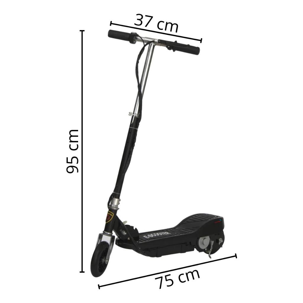 Patinete Elétrico Importway Bateria Recarregável 24v Dobrável Preto Scooter