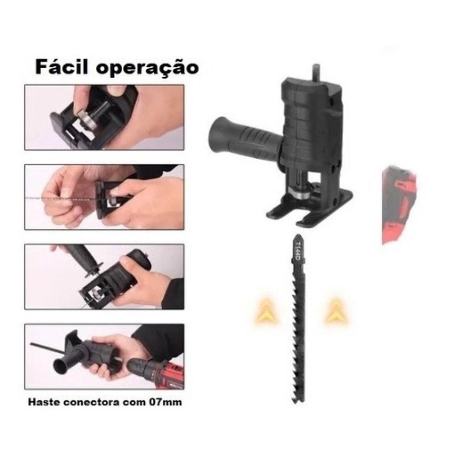 Adaptador De Serra Elétrica Tico Sabre Para Furadeira Tnt