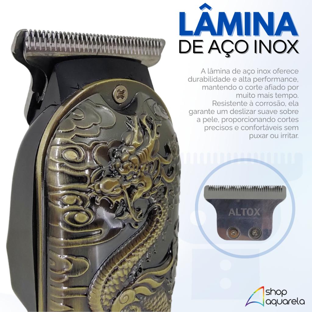 Máquina De Cortar Cabelo E Barba Profissional Sem Fio Silenciosa Altomex