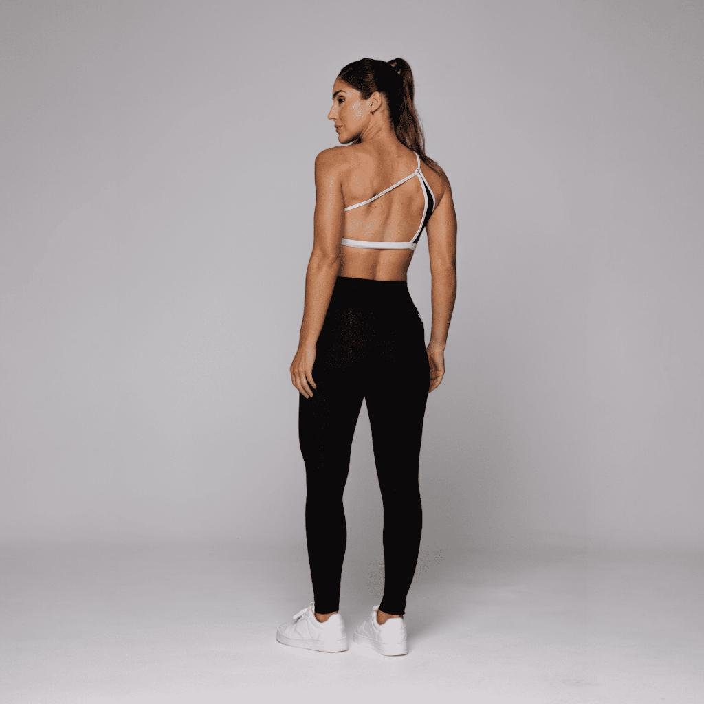 Conjunto Fitness Feminino Flower Academia Top Ombro Só E Calça Legging Com Bolso Coleção Duo