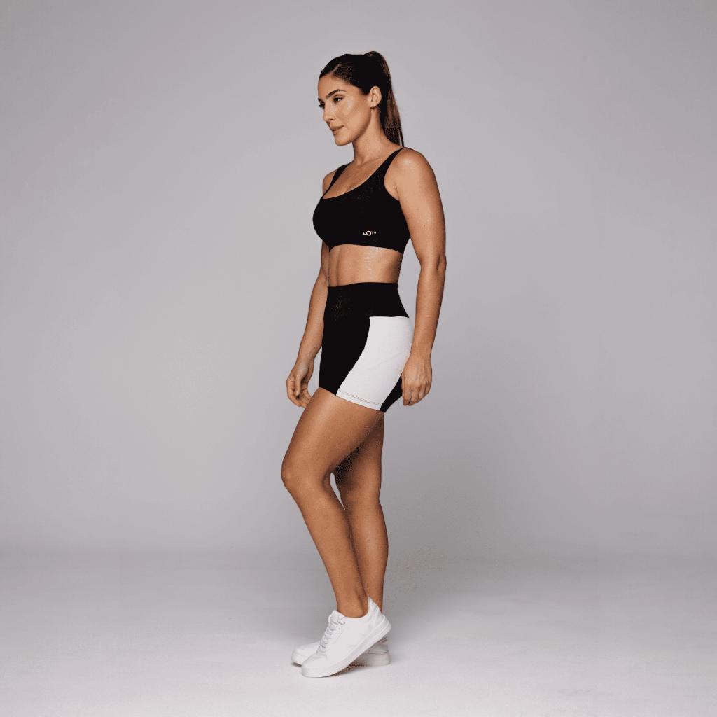 Conjunto Fitness Feminino Move Academia Esportiva Top Costas Abertas E Short Bolso Atrás Coleção Duo