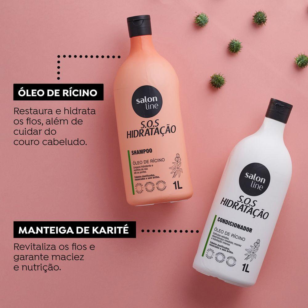 Kit Salon Line Sos Hidratação Turbinado Shampoo 1000ml + Condicionador 1000ml