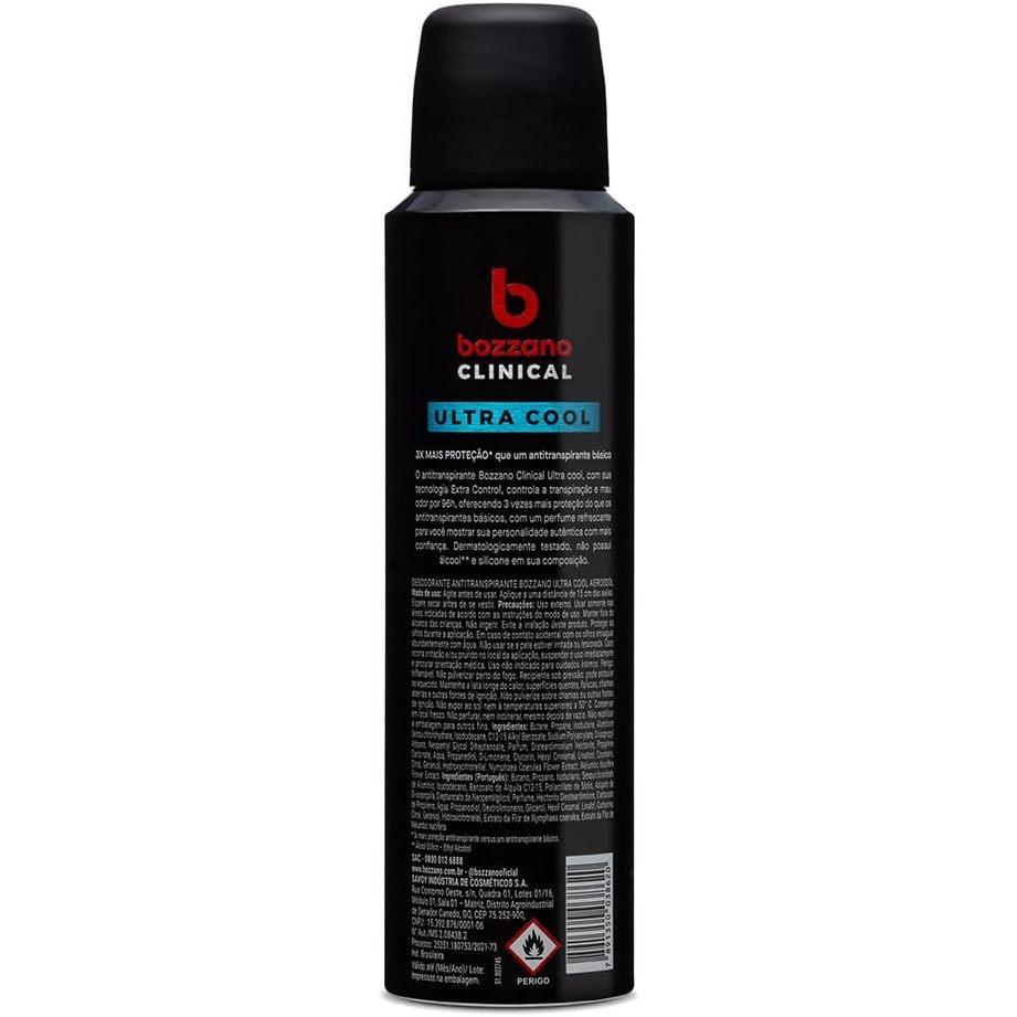 Desodorante Antitranspirante Bozzano Aerossol Clinical ULTRA Cool Com 150ml