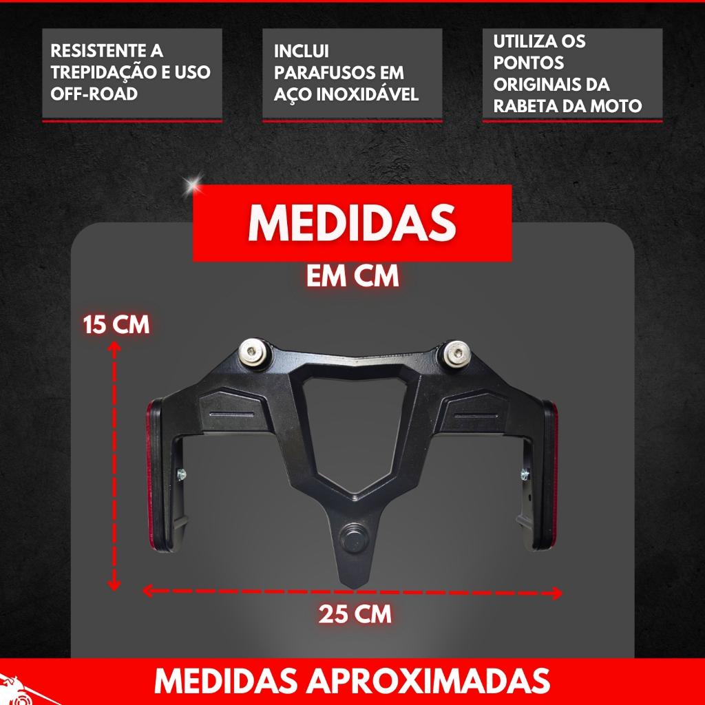 Suporte Placa Olho De Gato Universal Modelo Tiger 900 Moto Fazer Titan Fan Start Cb300f