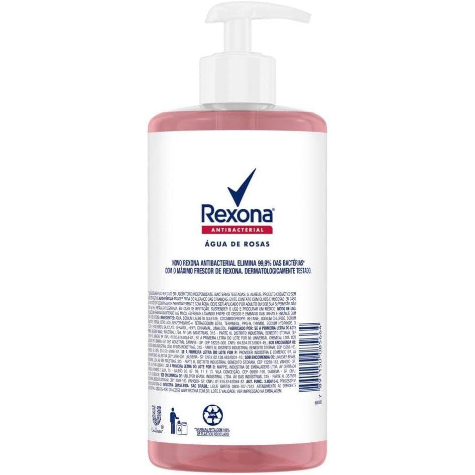 Sabonete Líquido Rexona Antibacterial Água De Rosas 500ml