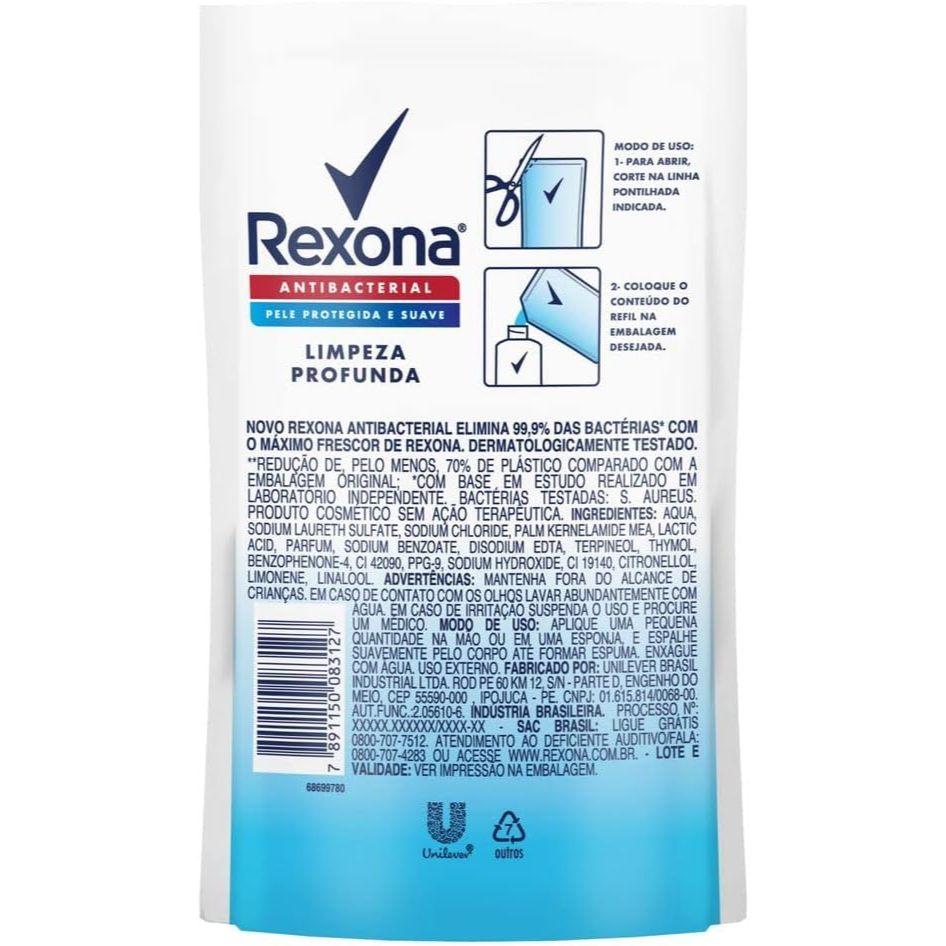 Sabonete Líquido Rexona Antibacterial Limpeza Profunda Refil 200ml