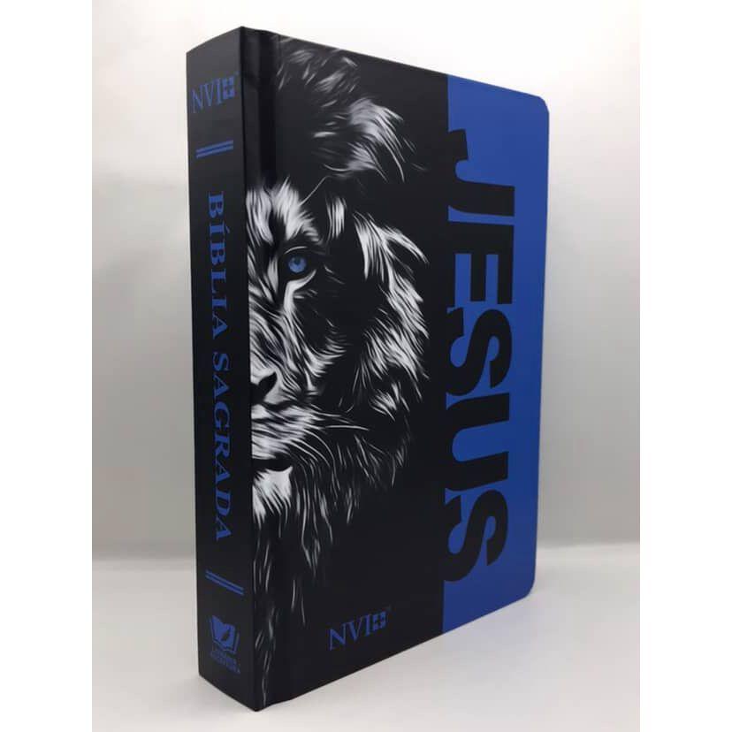 Bíblia Sagrada Tamanho Grande Nvi Capa Dura Jesus Azul