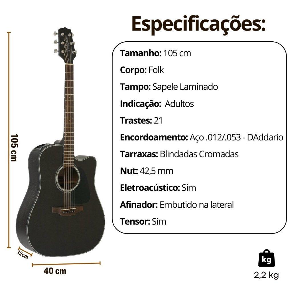 Kit Violao Takamine Folk Eletrico Gd14ce Tos + Acessórios