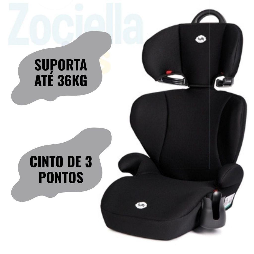 Cadeirinha Infantil P/Carro Delta Preta Da Tutti Baby Com Regulagem Acento Elevado Cinto 3 Pontos