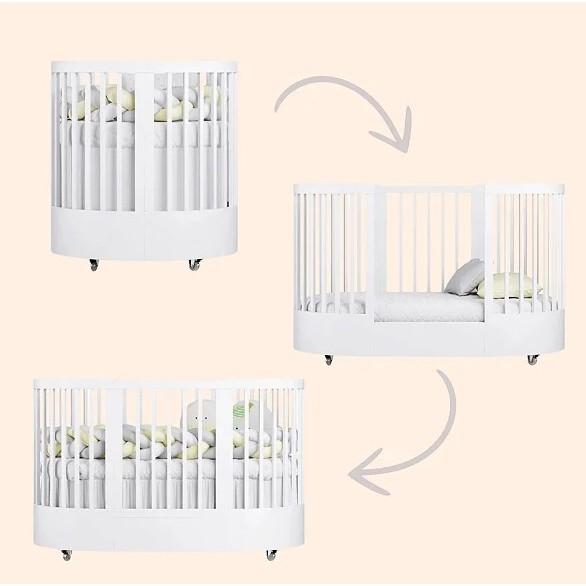 Berço Redondo Evolutivo 3 Em 1 Wave Branco Mini Berço + Mini Cama Mdf/madeira
