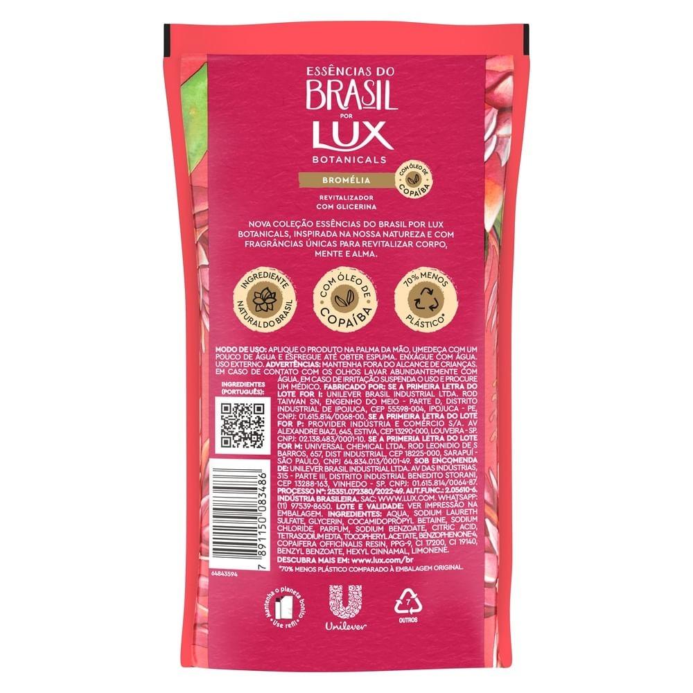 Sabonete Líquido Lux Glicerina Bromélia Mãos Refil Com 240ml