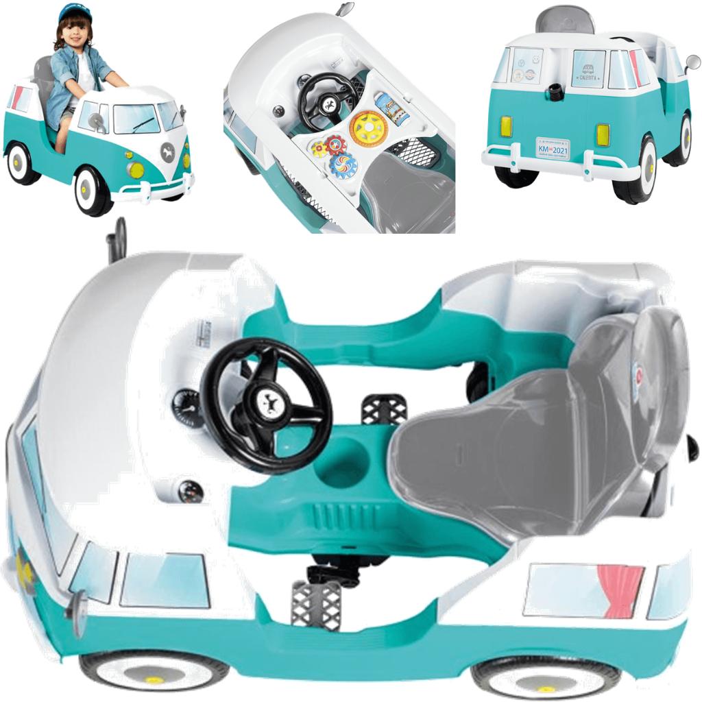 Carrinho De Passeio E Pedal Calesita Kombina Azul