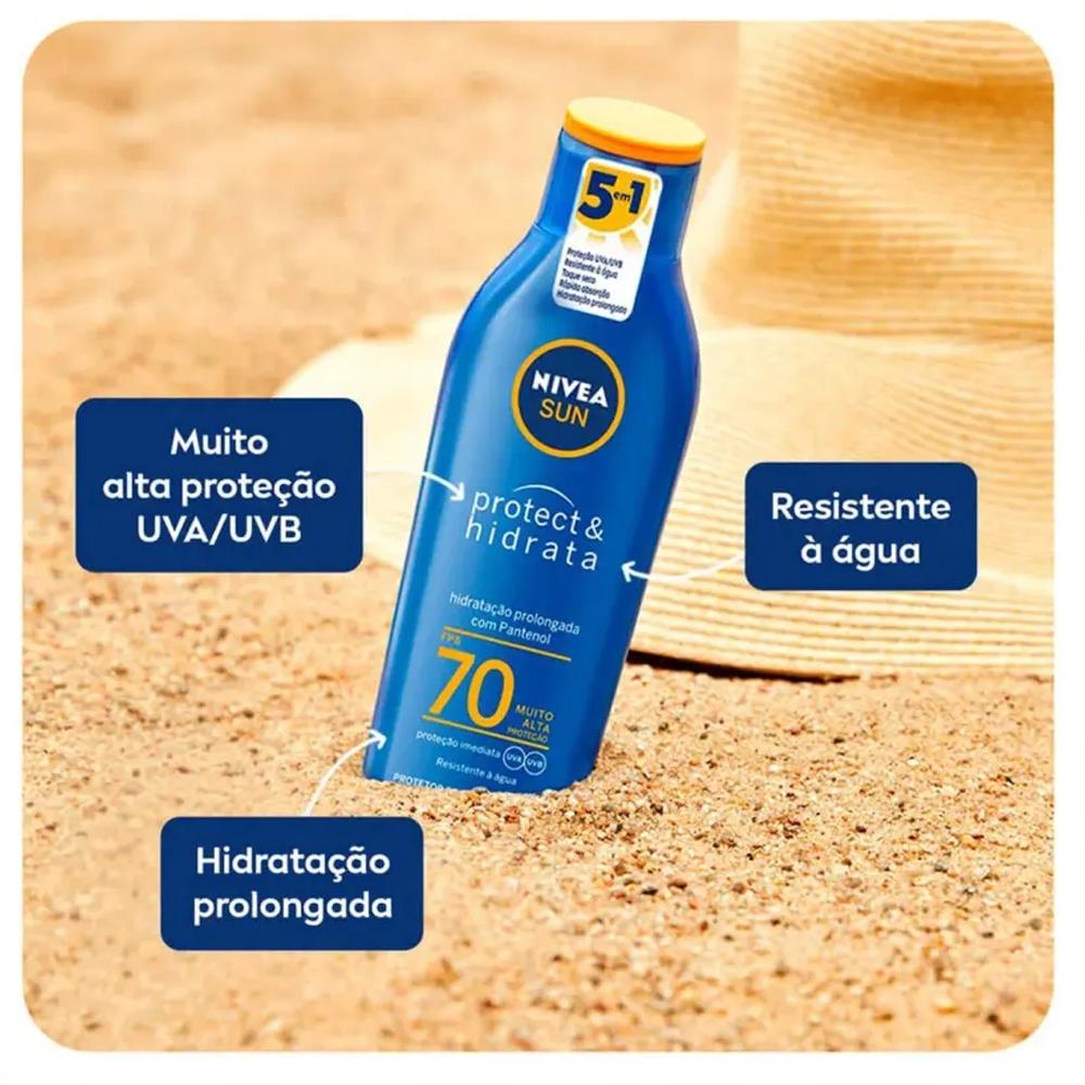 Kit Protetor Solar Nivea Fps70 200ml + Toque Seco Facial Fps70 40ML
