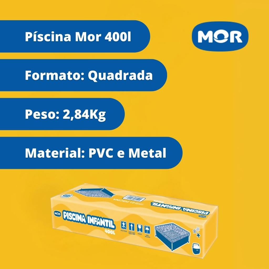 Piscina Estrutural Armação Retangular Infantil 400L Pvc Mor