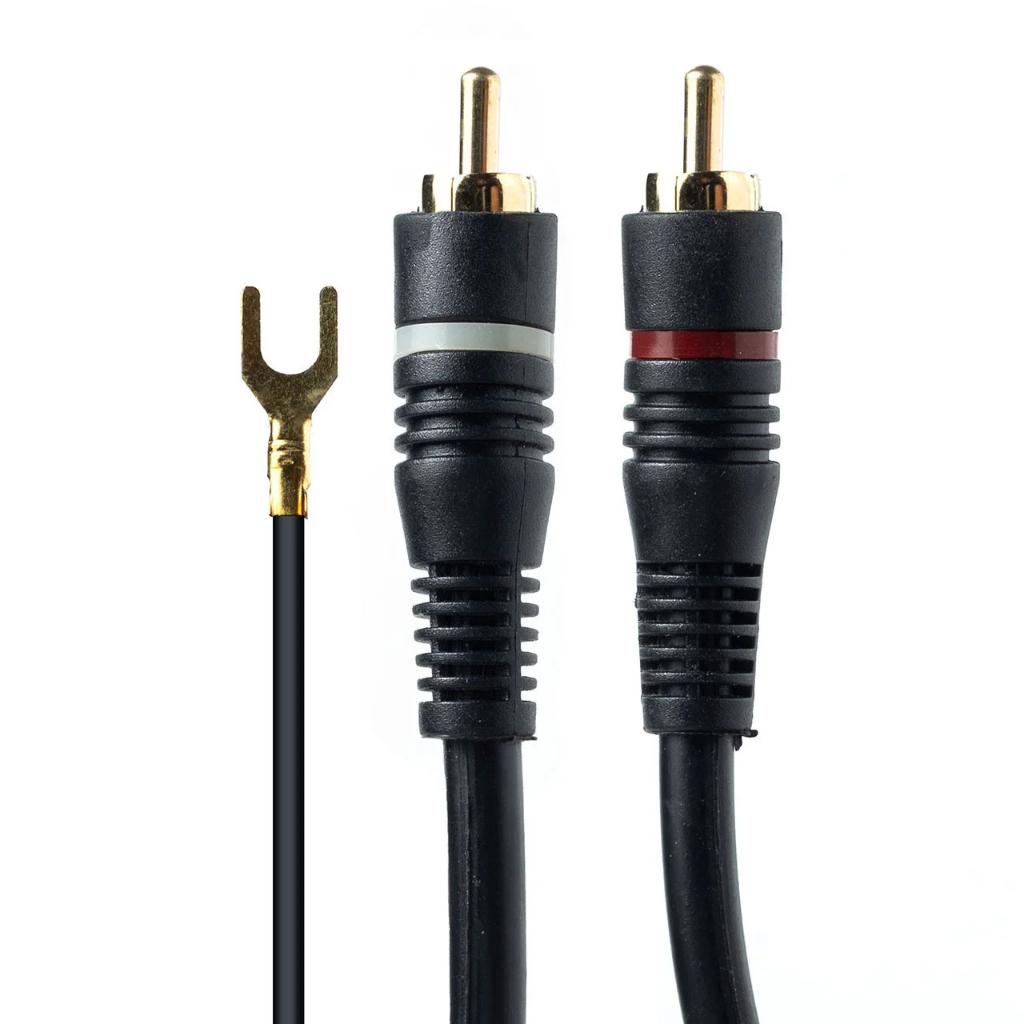 Cabo Rca Estéreo 2X2 4mm Som Automotivo 5 Metros Blindado Flexível Conectores Alta Pressão + Terra