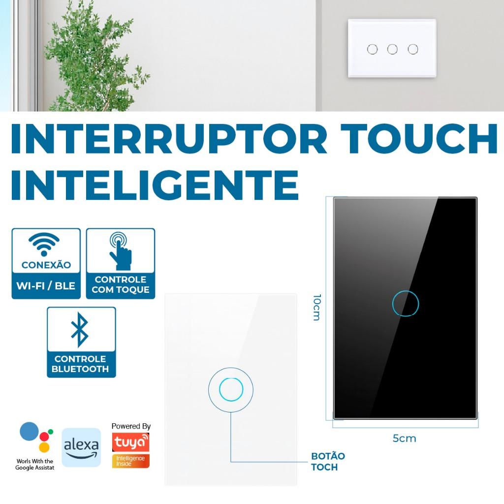 Interruptor Inteligente De Toque Wifi 1 2 3 4 Botões Controle Aplicativo Alexa Tuya E Google