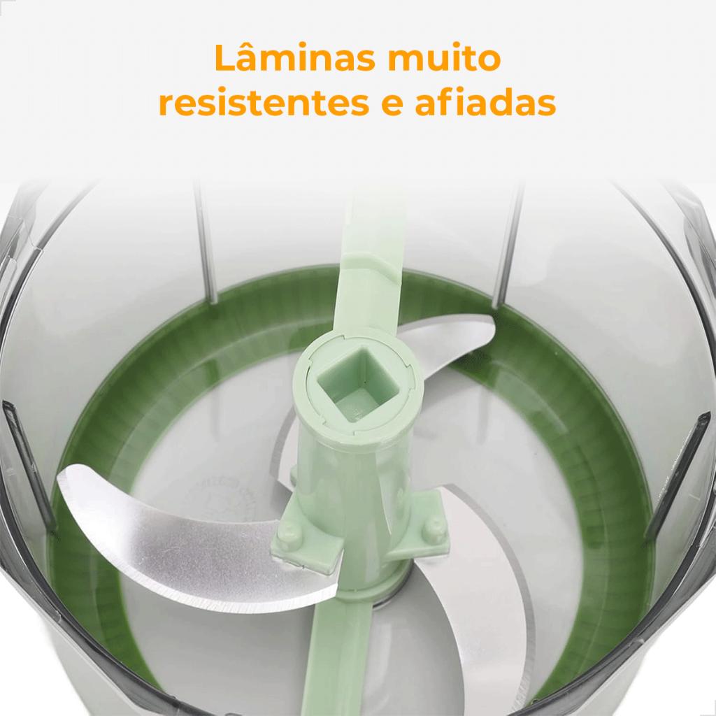 Processador Manual Zolele Picador Triturador Moedor Legumes Vegetais Frutas Carne Com Recipiente 1L