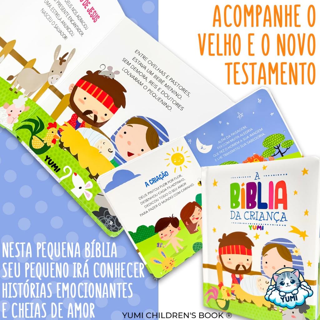 A Bíblia Da Criança Capa Dura 0 A 8 Anos Livro Infantil Histórias Da Bíblia Almofadado Folhas Duras Premium