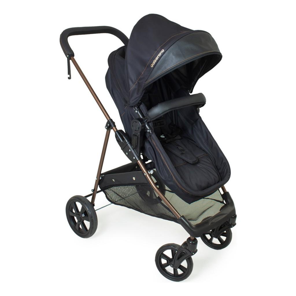Kit Carrinho De Bebe Napoli Galzerano + Bebe Conforto Travel System Resistente 2 Em 1 Dobrável