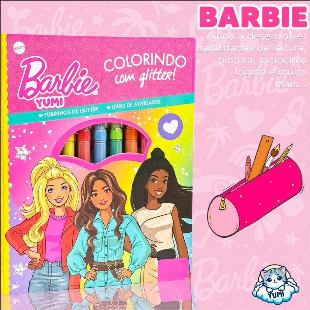 Livro Infantil Desenhos Barbie Colorindo Com Glitter - Desenhos + Atividades Oficial
