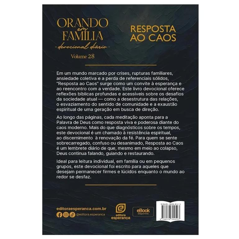 Devocional Orando Em Família - Resposta Ao Caos - Ed. Bolso
