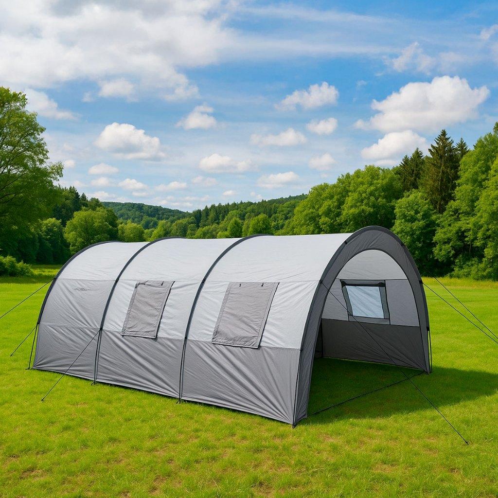 Barraca Túnel Bask Camping 8 A 10 Pessoas Impermeável Proteção Upf40 2 Ambientes Amplo 18m² 480 350 206cm