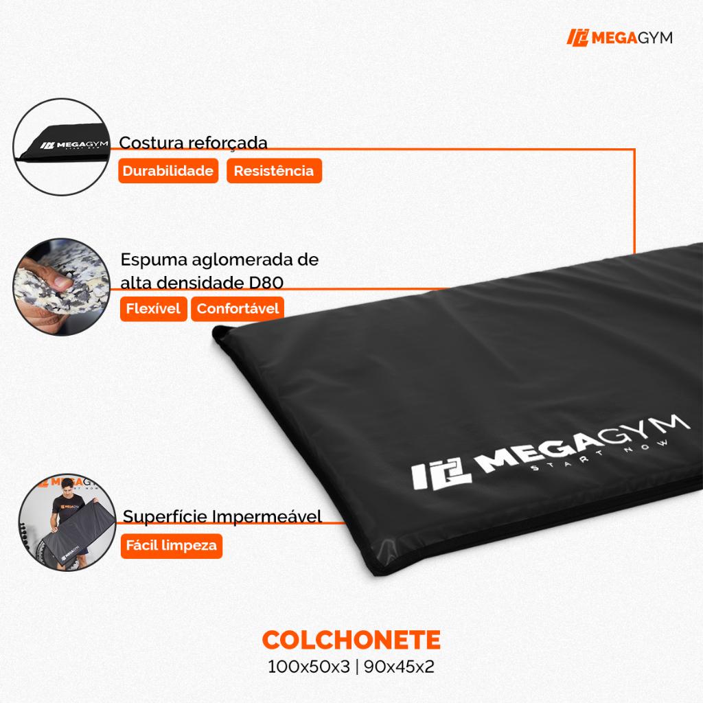 Colchonete De Academia Treino Fitness Abdominal Espuma D80 90cmx45cmx2cm