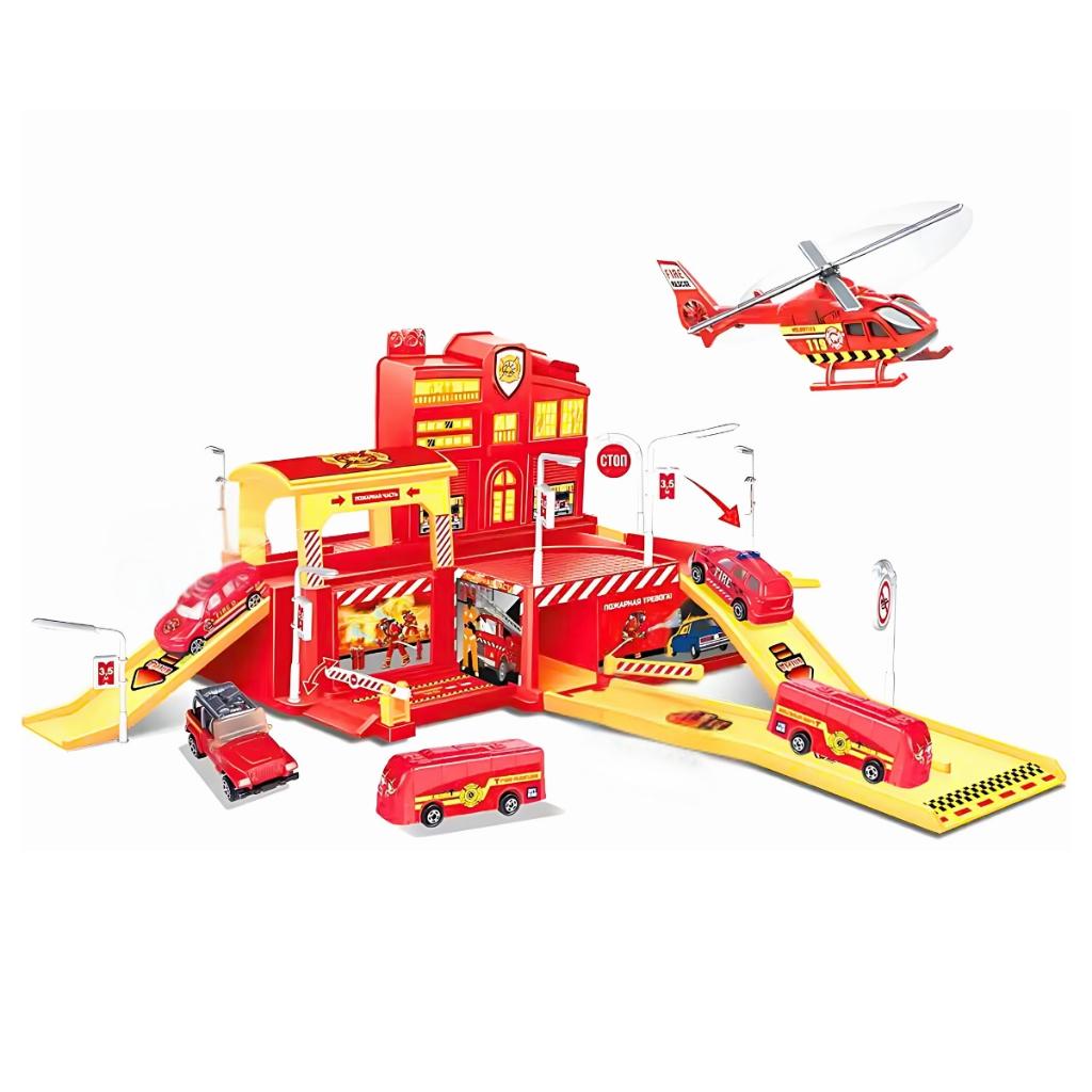 Pista De Carrinhos Infantil Garagem Com Acessórios Maxi Toys