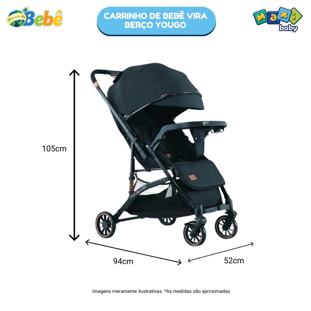 Carrinho Bebe Passeio Alca Reversivel Reclinável Compacto Yougo Maxi Baby