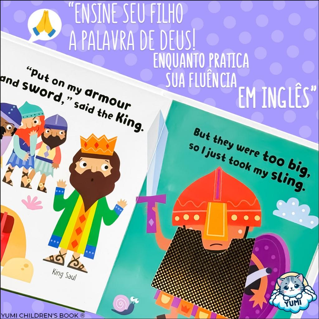 Coleção Minhas Primeiras Histórias Bíblicas Em Inglês Com Toque E Sinta Bíblia Para Crianças Bebê Sensorial Capa Dura