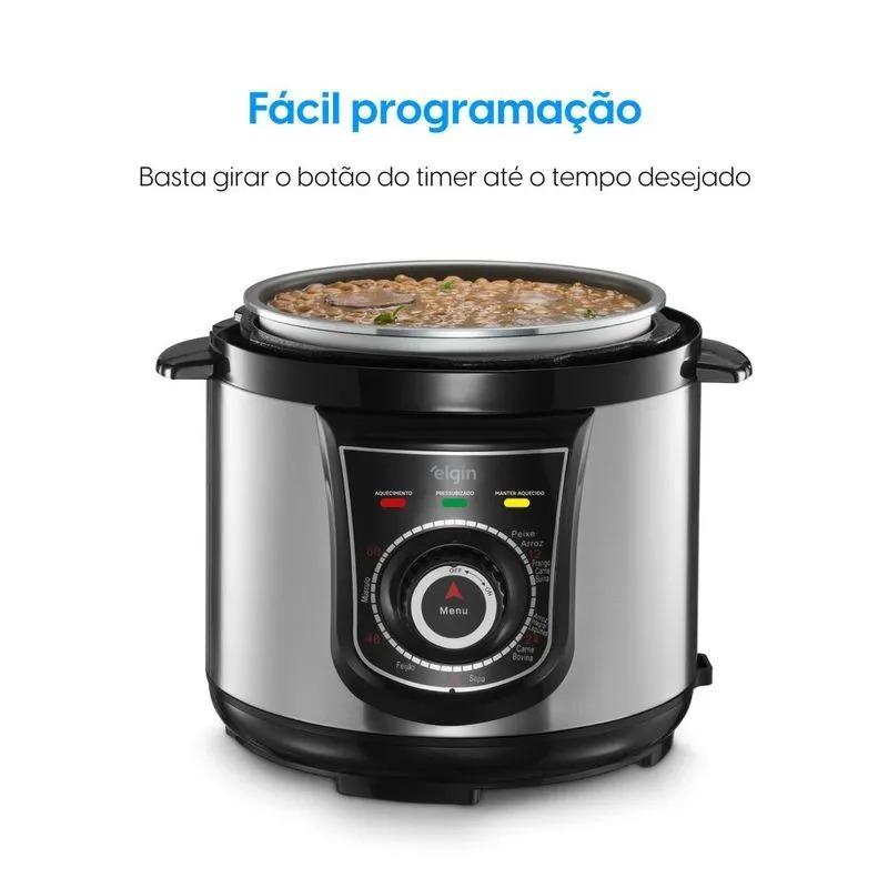 Panela De Pressão Elétrica 4L Elgin Ppr10 840W Inox