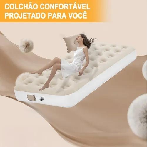 Colchão Inflável Solteiro 190 95 25cm C/elétrico Bomba+bolsa