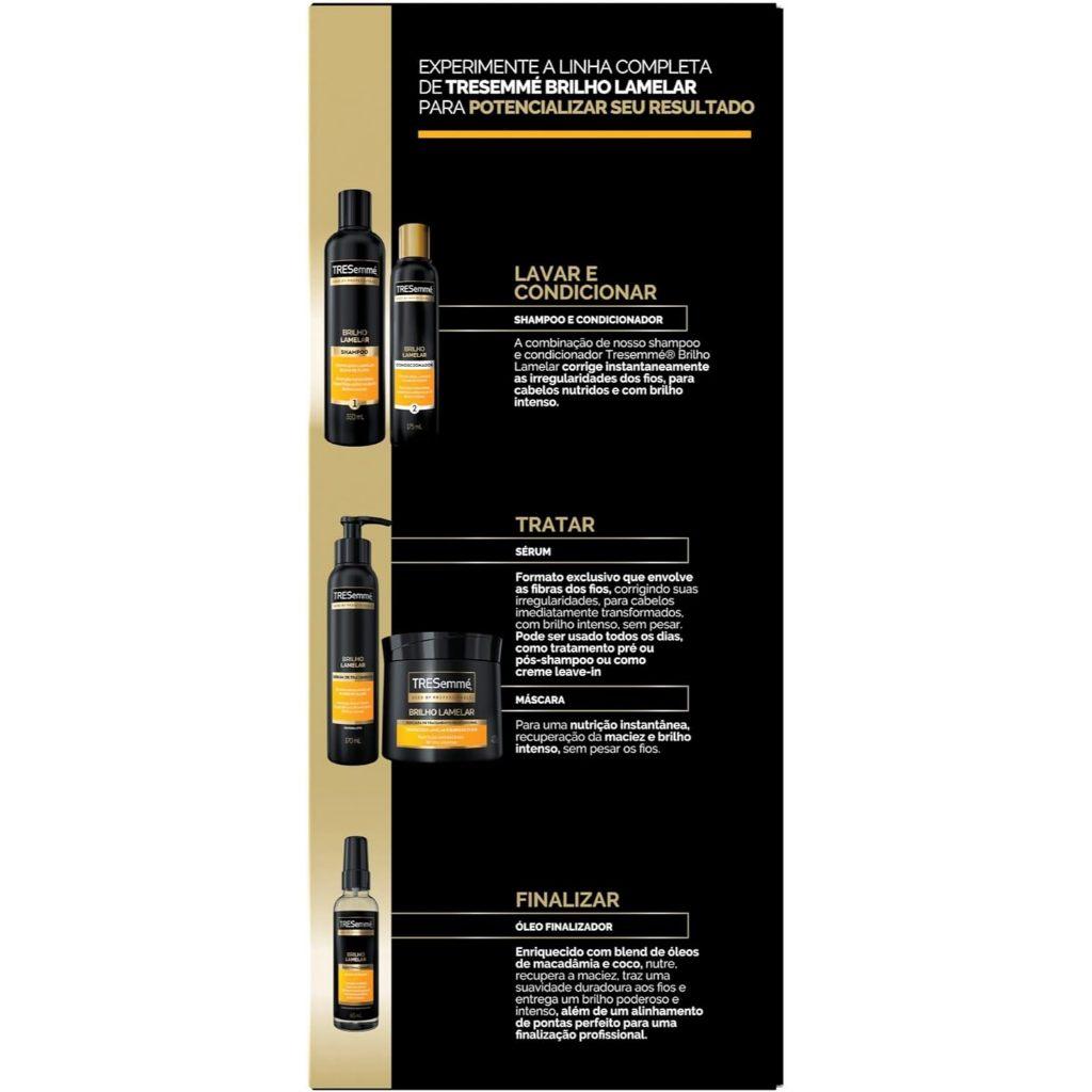 Kit Shampoo 350ml + Condicionador 175ml Tresemmé Brilho Lamelar