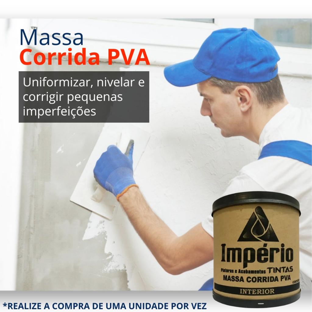Massa Corrida Pva Revestimento Parede Império 21kg + 2 Lixas 100/120