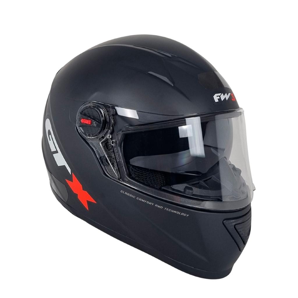 Capacete Moto Fechado Gtx Com Óculos Interno Preto Fosco Tamanho 56 58 60 Com Viseira Cristal E Forro Removível - FW3