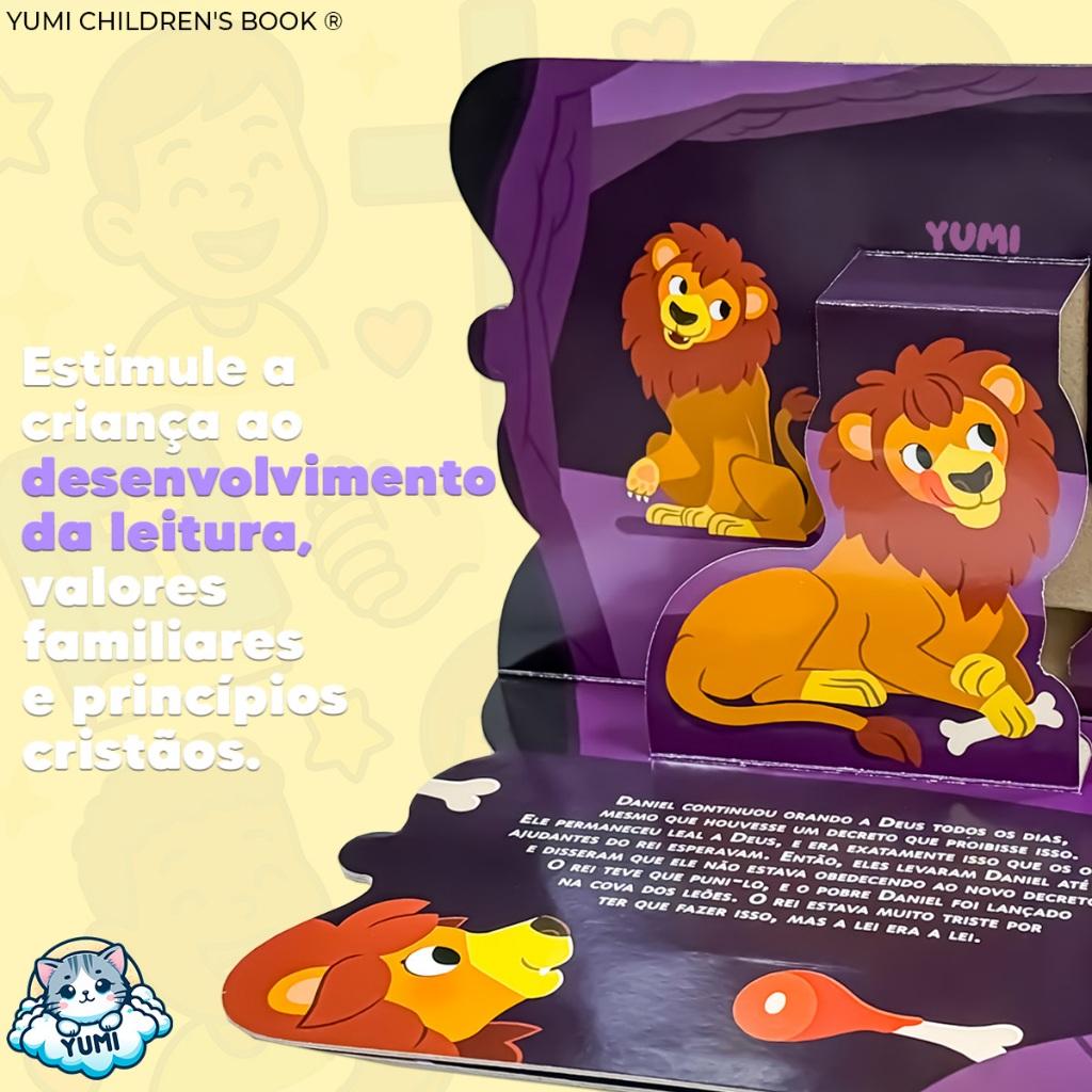 Livro Infantil Daniel Na Cova Dos Leões Em 3d Pop-up Histórias Da Bíblia Infantil Leia E Divirta-se 3 A 12 Anos