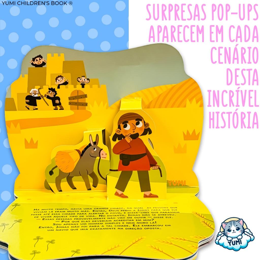Livro Infantil Jonas E O Grande Peixe Em 3d Pop-up Histórias Da Bíblia Infantil Leia E Divirta-se 3 A 12 Anos