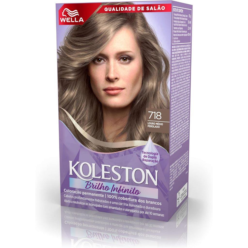 Tinta De Cabelo Koleston Brilho Infinito Louro Médio Perolado 718