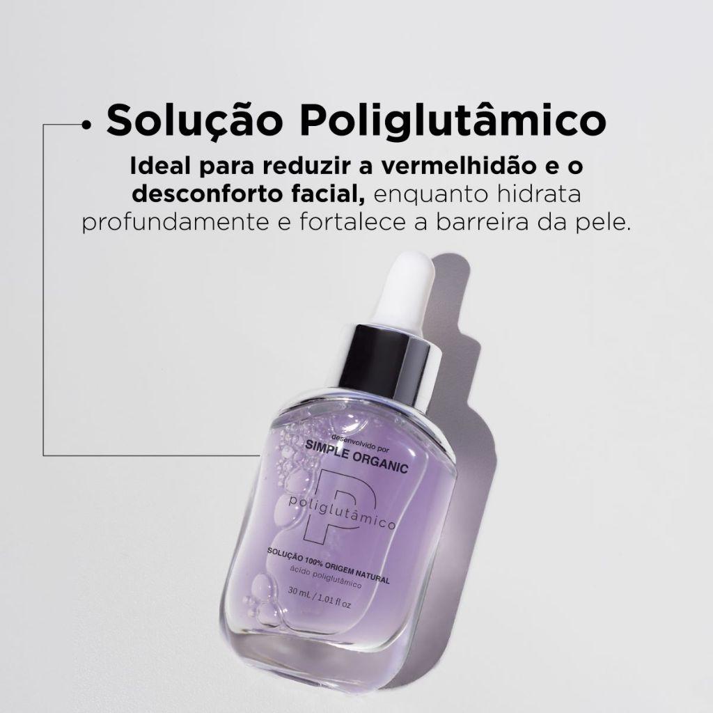 Sérum Facial Hidratante Solução Poliglutâmico Pele 200x Mais Hidratada Simple Organic