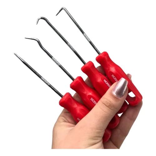 Kit Jogo Pegadores Cravadores Extratores - Gancho De Mola Para Pequenas Peças - Profissional