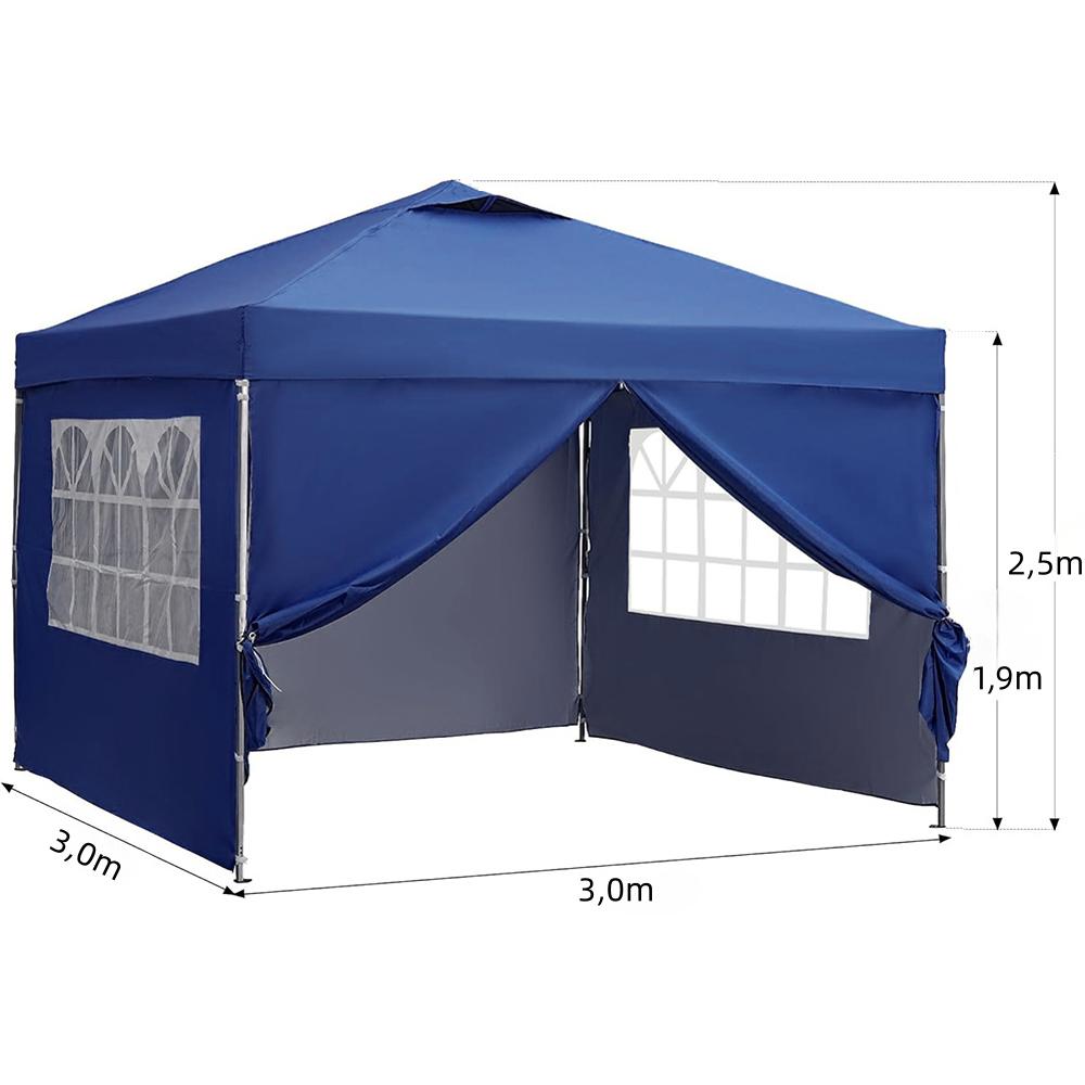 Tenda Gazebo Dobrável 3x3m Com Cortina Laterais E Janelas Impermeável Para Festa Jardim Praia Joyfox