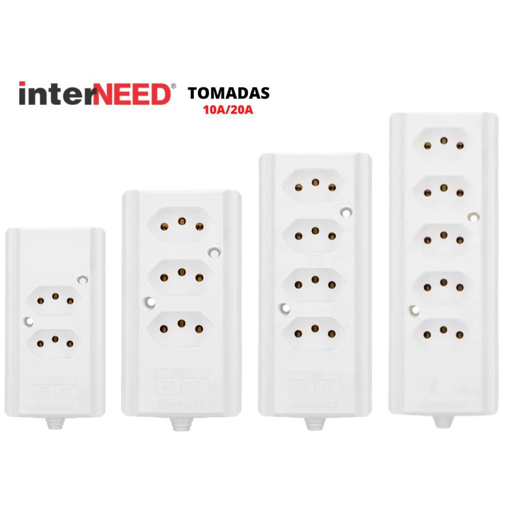 Tomada Em Barra Tipo Régua Com Várias Tomadas 2P+T Fixa Branca Hercules Biamp Sem Cabo Profissional