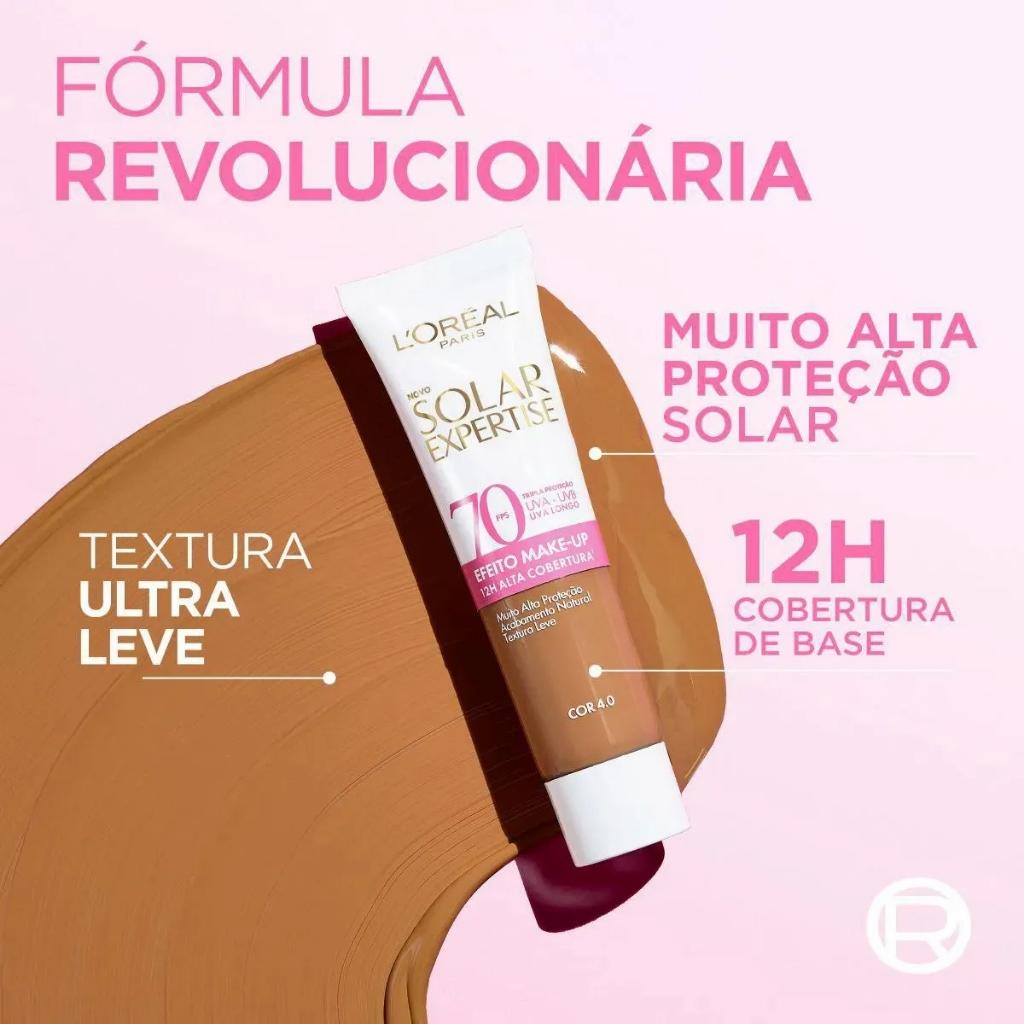 Protetor Solar Expertise Efeito Make-up Fps70 Cor 4.0 Loréal Paris 30G