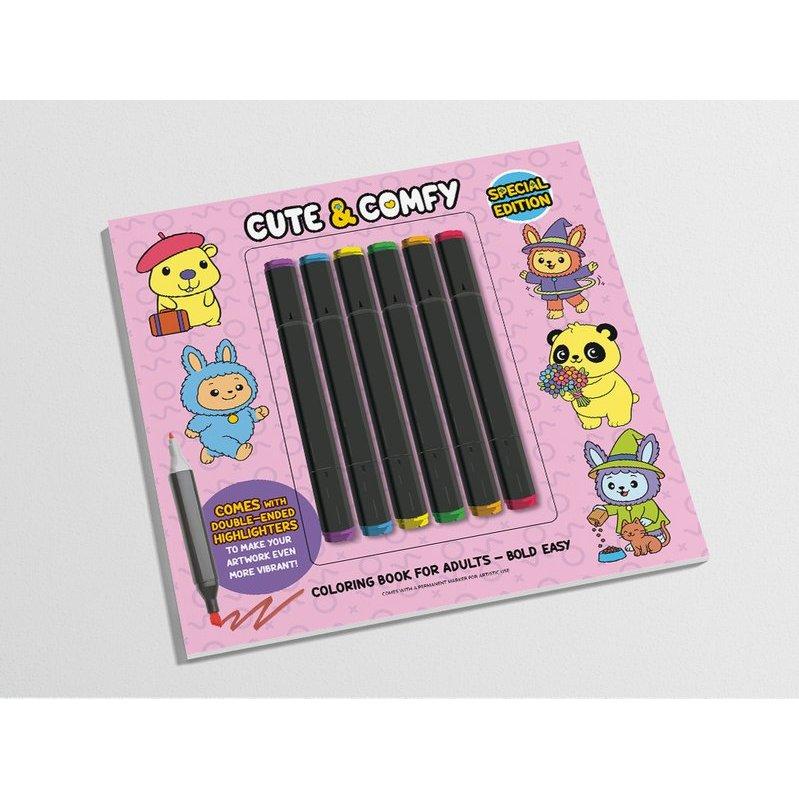 Cute Comfy Coloring Book For Adults - Bold Easy - Special Edition - Livro De Colorir Adulto