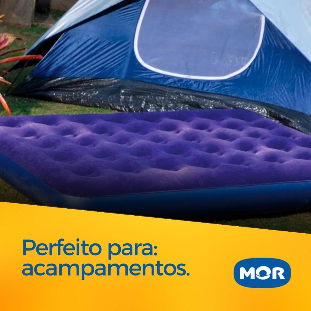Colchão Inflável Casal Com Inflador Acoplado Multiuso - Mor