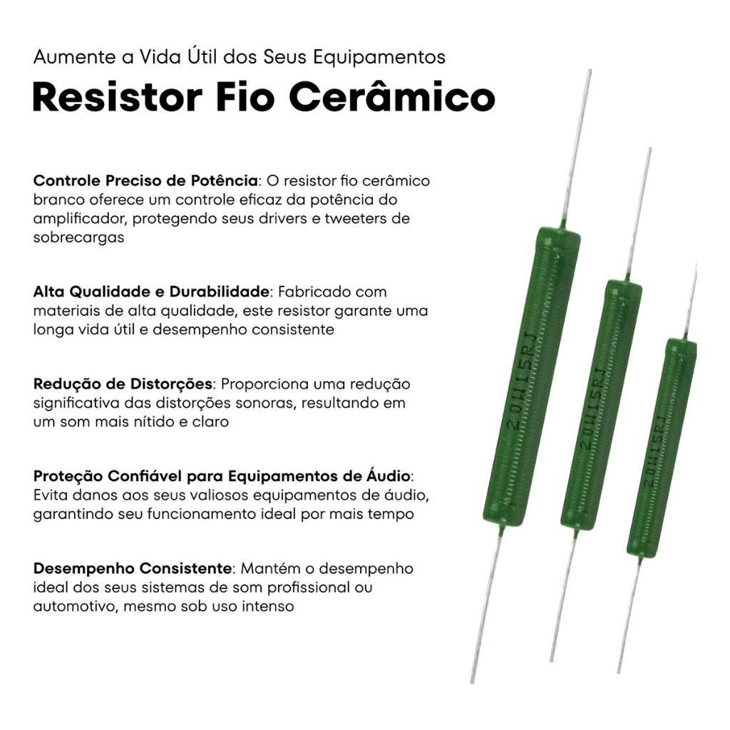Resistor Fio Cerâmico Storm 20w 15r Verde 10 Unidades